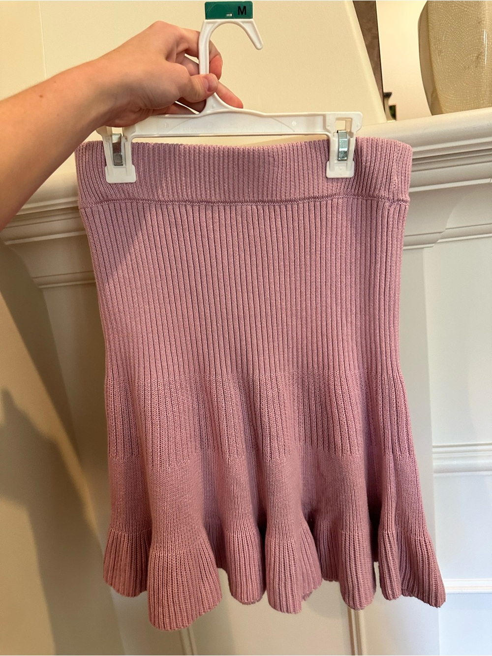 Free People Women’s Ribbed Knit Flounce Skirt - Pink